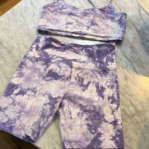Forever 21 Lavender Tie-Dye Activewear two piece Set